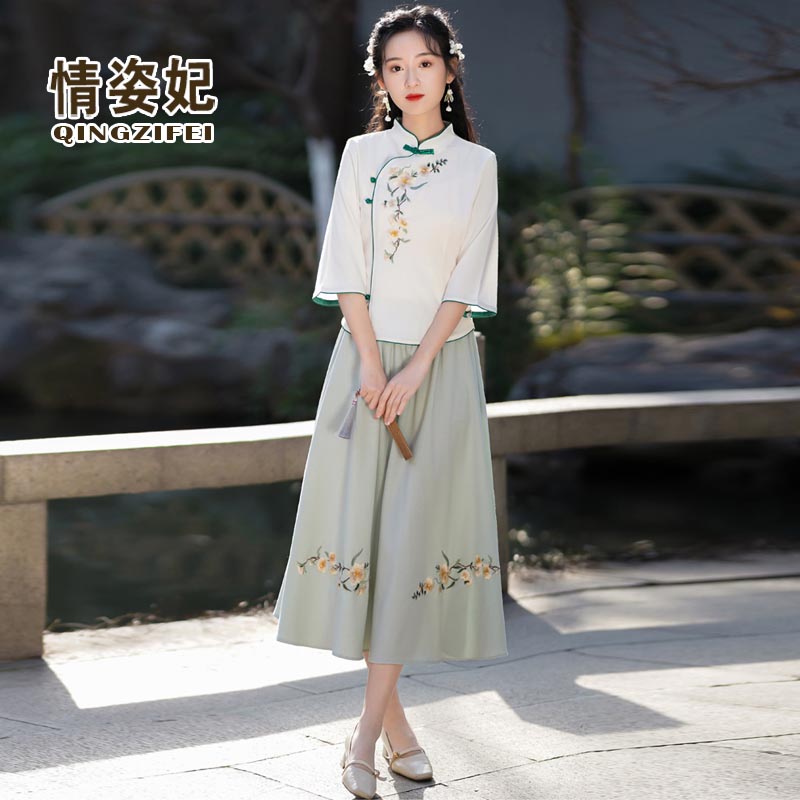 中国风大码仙气禅意茶服复古夏汉服 情姿妃上衣
