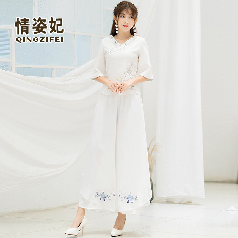 夏季中国风改良版年轻棉麻上衣旗袍 情姿妃上衣