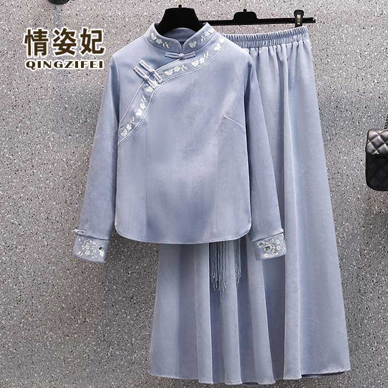 民国复古秋冬汉服禅意茶服工作服 情姿妃上衣