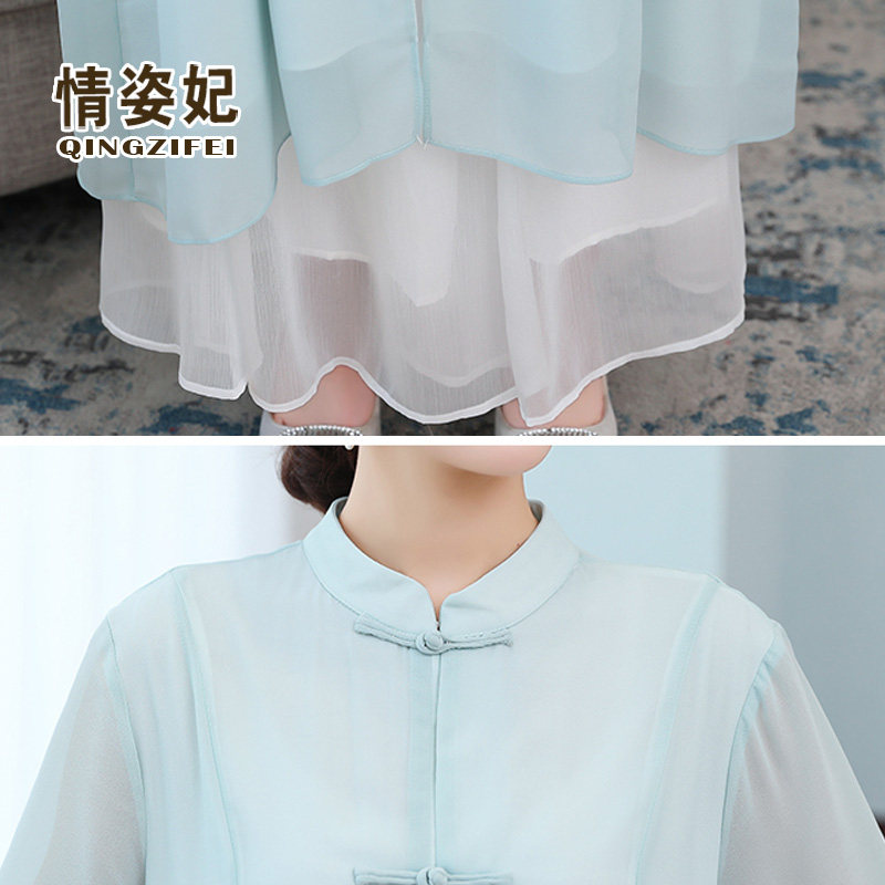 茶服女禅意文艺汉服中国风连衣裙 情姿妃上衣