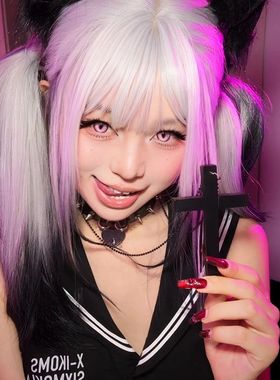 复古暗黑系木质十字架吊坠项链哥特友朋y2k亚文化锁骨链百搭配饰