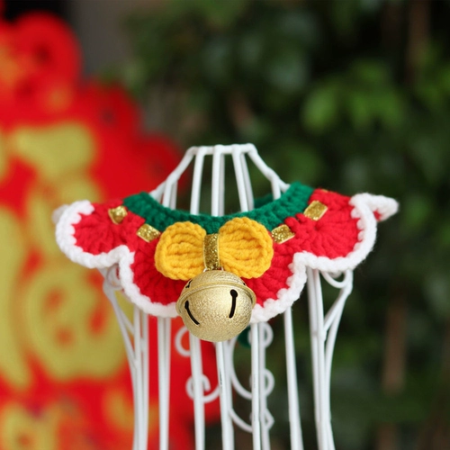 Рождественский милый чокер, плетеный шарф с бантиком ручной работы