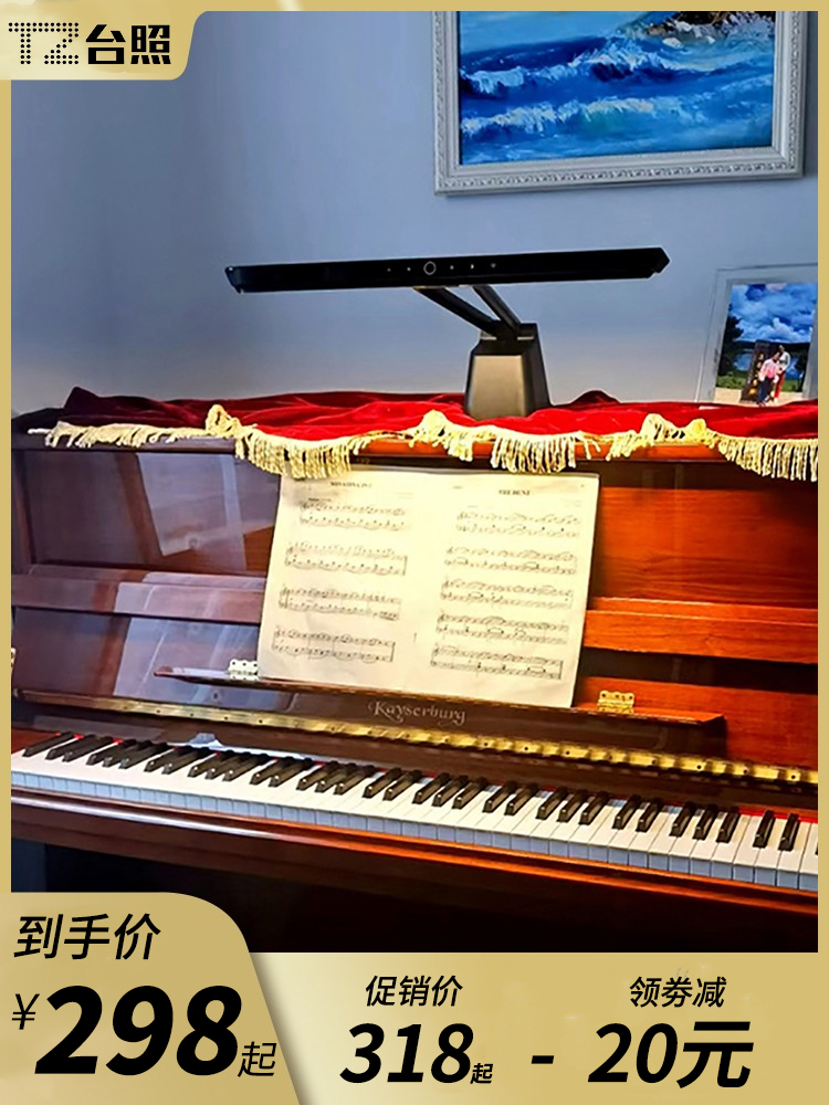 台照 LED钢琴灯 PianoLight 儿童学生护眼练琴台灯专用高亮乐谱灯 - 图0