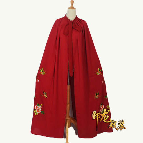 新品戏剧戏曲京剧越剧舞台演出服小生小旦旦小姐绣花牡丹披风斗篷 - 图3