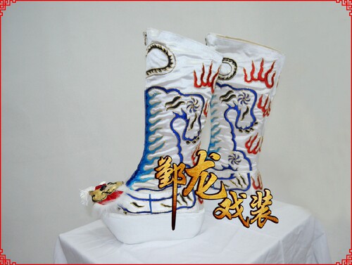 龙靴戏曲古装变脸虎头靴武生武将将军虎头靴陆文龙高品纸底靴 - 图2