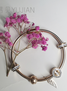 遇见轻奢少女心玫瑰金镶钻手链