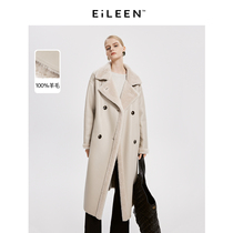 (italian design) Long-style retro wool coat 2023 winter new medium long style coat advanced sensation