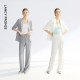 Langzi 25 commuting style casual elastic waist drape texture straight loose pants relaxed feeling trousers new summer style