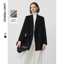 The Long-style pure wool high sense in the long style Shoulders The Skinny and Skinny Coat Coat Big Coat 2023 Winter New