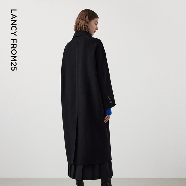 Pure wool mid-length double-sided woolen coat Langzi retro