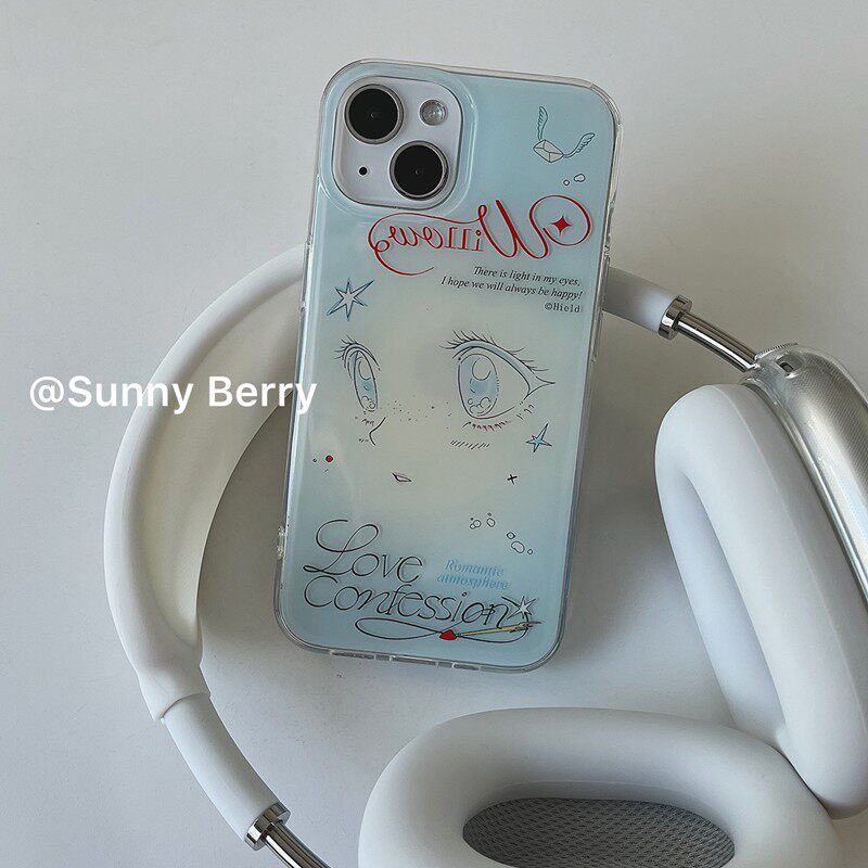 向日的浆果ins日系小众温柔浪漫蓝眼睛动漫少女适用华为苹果17pro手机壳iphone16promax/15/14/13保护套防摔,淘宝优惠券,粉丝福利购,淘宝优惠卷