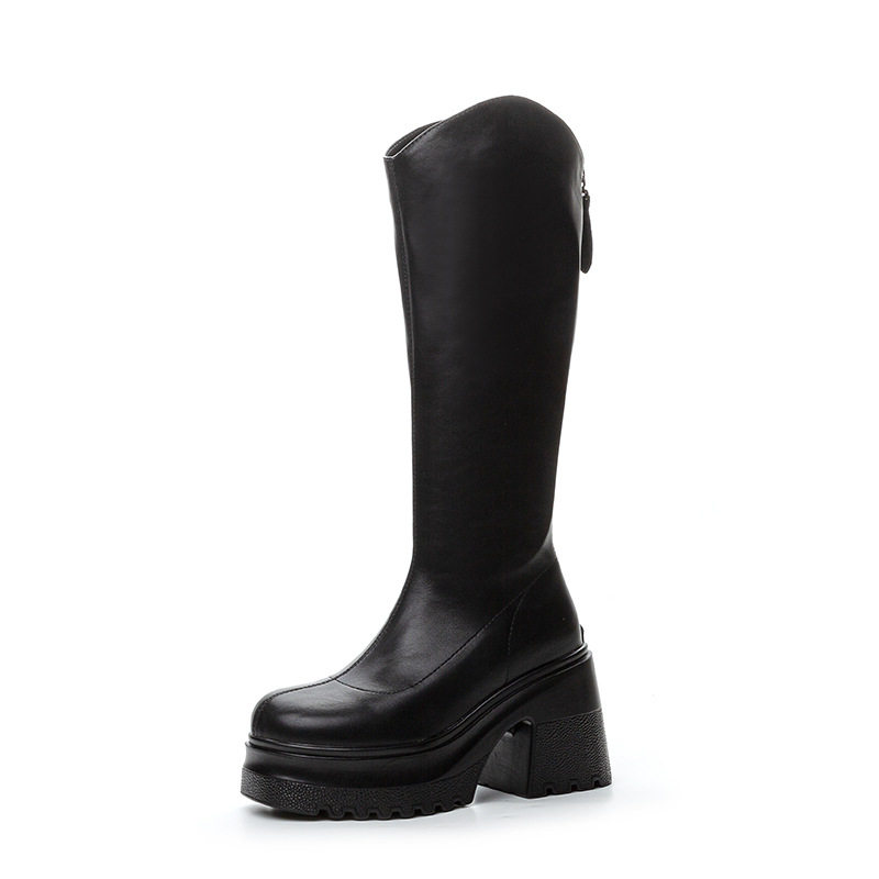 10cm高跟长靴女2025秋季新款小个子增高长筒靴厚底粗跟高筒骑士,淘宝优惠券,粉丝福利购,淘宝优惠卷