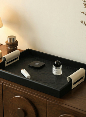 中古木质香薰托盘茶盘桌面摆件高级感小众客厅玄关装饰钥匙收纳盘