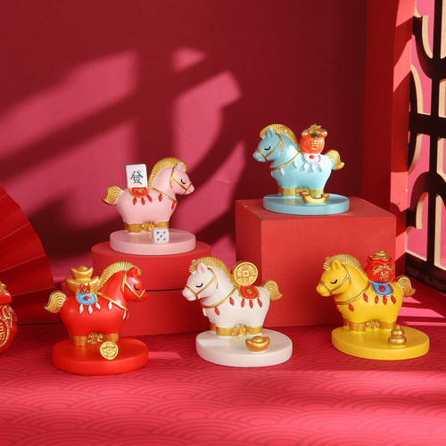 马年吉祥物生肖马本命年新年礼物女招财小马手机支架桌面装饰摆件 - 图2