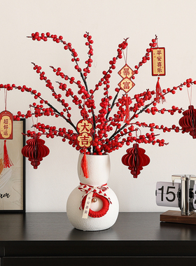 2026过新年年宵花家里装饰摆件春节灯笼挂饰喜庆氛围感布置发财果