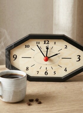 中古风时钟桌面摆件高级感小众表摆台式座钟客厅电视柜家居装饰品