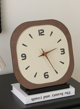 法式中古风桌面时钟摆件客厅家居玄关餐边电视机柜轻奢高档装饰品