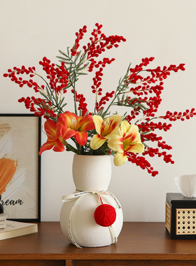 玄关电视柜餐桌面氛围感装饰品仿真花束摆件客厅轻奢高档家居好物