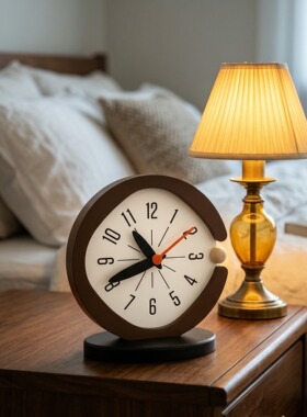 中古风时钟桌面摆件高级感小众客厅座钟表摆台式电视柜家居装饰品