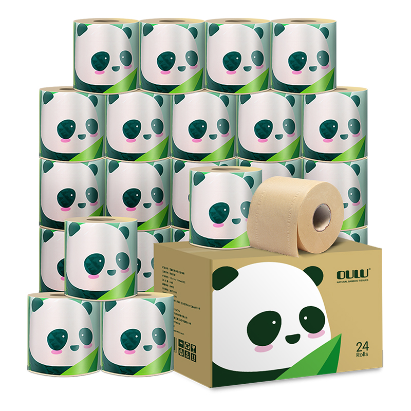 鸥露本色速溶卷纸整箱家用实惠装有芯卷筒纸卫生纸厕纸150g×24卷