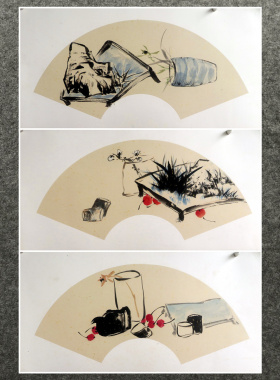 精品国画卡纸花鸟画8墨锦轩