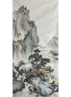 8墨锦轩中堂精品酒店国画纯手绘仿古字画四尺山水画AK6040301-3