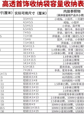 加厚PVC耳环收纳袋耳饰珠宝首饰袋饰品文玩自封密封袋定制LOGO