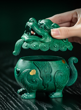 狻猊点金香薰炉家用室内复古青铜色盘香炉铜合金沉香檀香炉小摆件