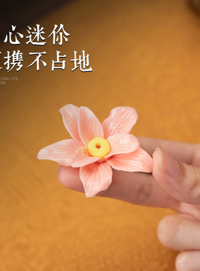 水仙花陶瓷莲花线香香插禅意摆件