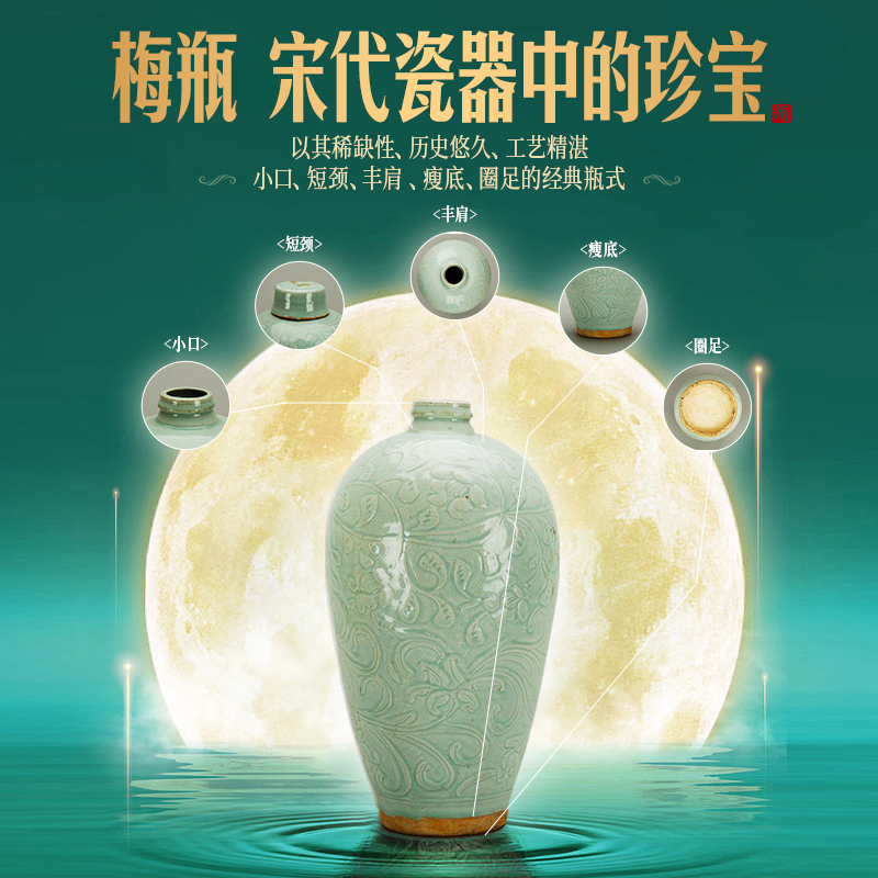 【新品补贴299两瓶】金沙回沙酒宋瓷梅瓶酱香型白酒53度500ml*2瓶