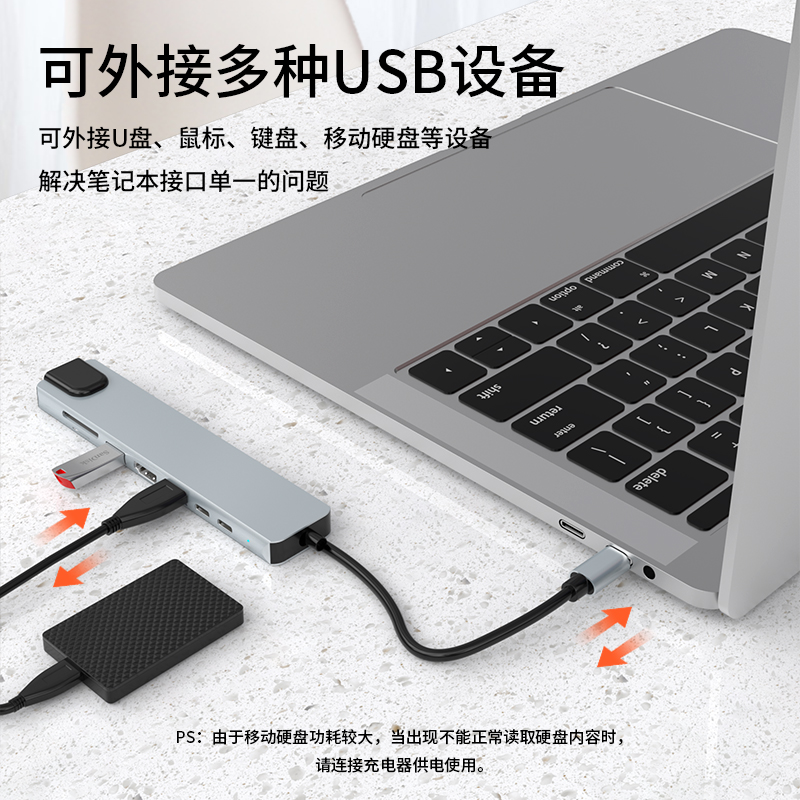 转换器拓展坞网卡USB笔记本适用于苹果macbook pro电脑网线网口显示器投影仪转接头HDMI电视投屏扩展坞 - 图2