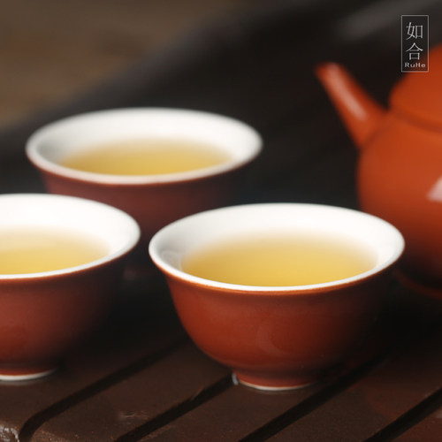 如合 潮汕地区功夫茶杯可养品茗小号功夫茶杯高温陶瓷反口若深杯 - 图0
