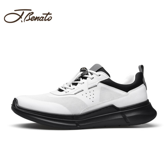 宾度男鞋秋冬季男士休闲皮鞋男真皮轻便舒适透气运动鞋户外通勤鞋