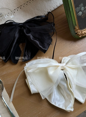赫本少女~网纱缎面蝴蝶结发饰