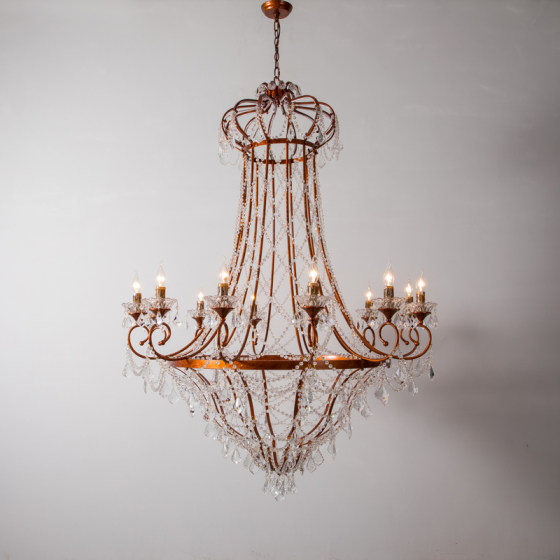 American duplex villa living room crystal chandelier
