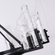 American atmospheric iron art black living room glass chandelier