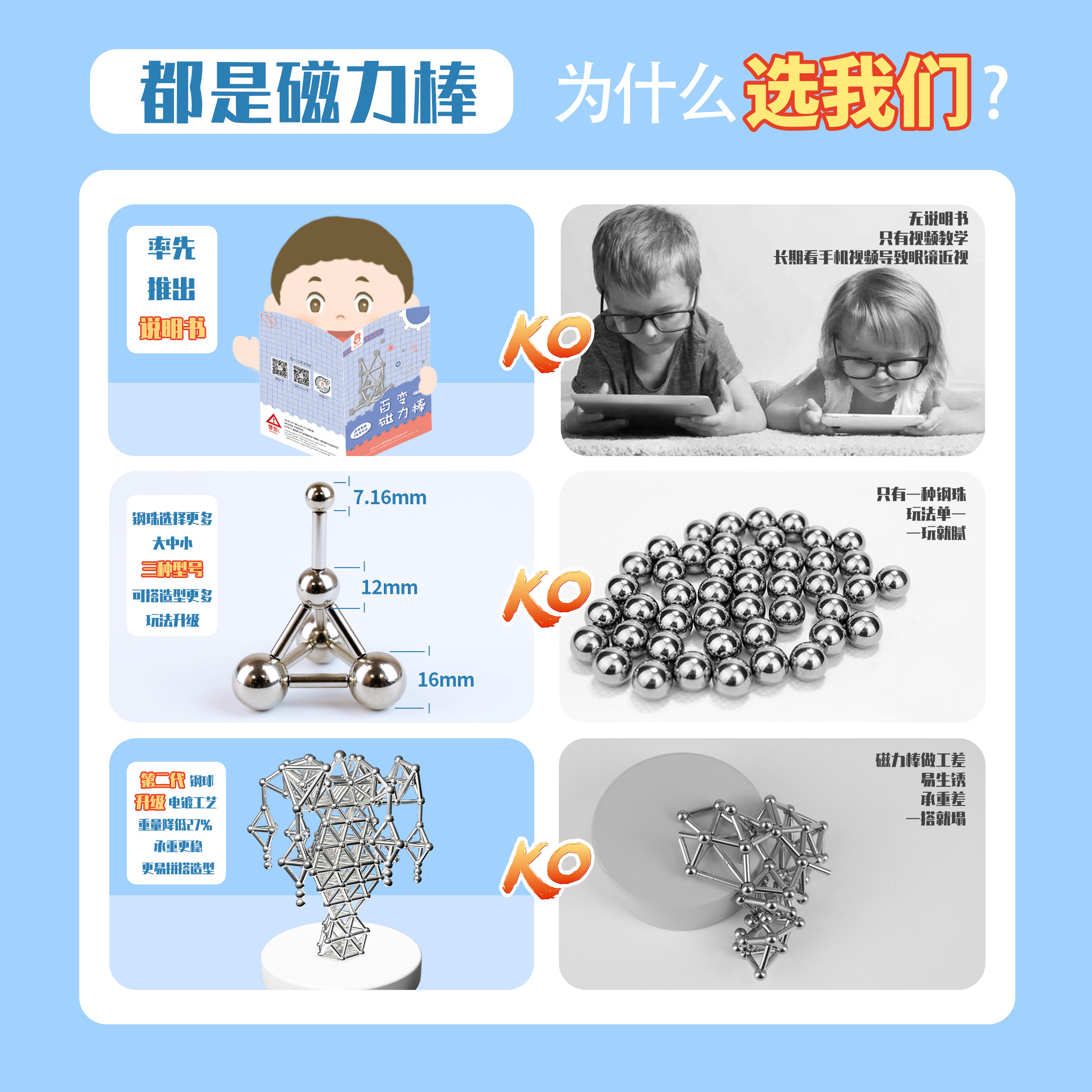 魔力磁力棒巴克磁力球吸铁磁珠巴克球1000颗积木成人益智拼装玩具,淘宝优惠券,粉丝福利购,淘宝优惠卷