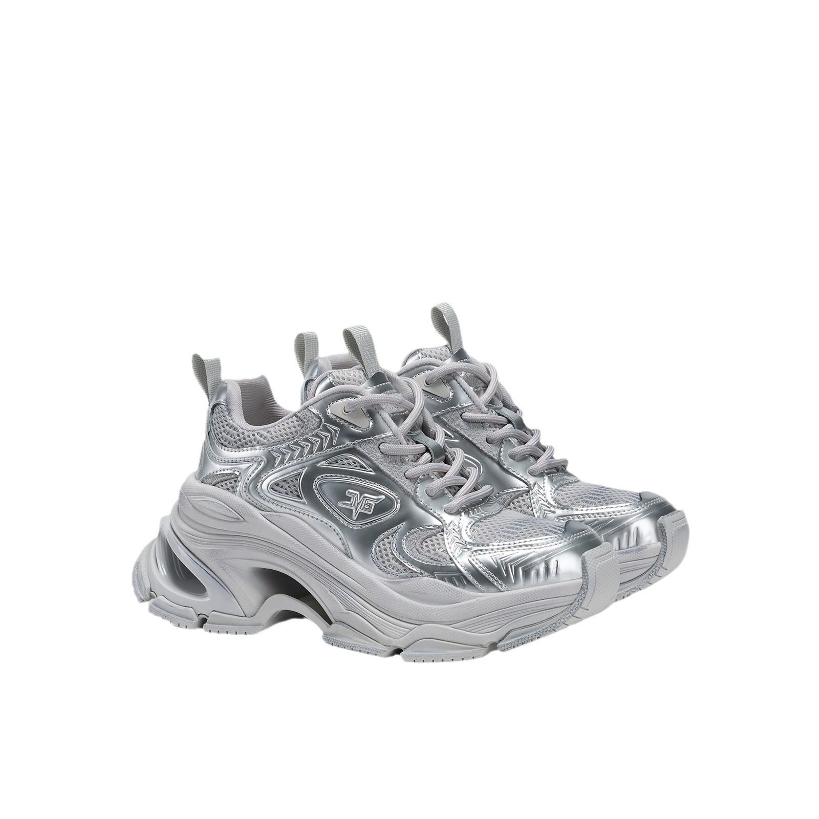 白鹿同款老爹鞋女款增高鞋2024新款银色独立星球厚底休闲运动鞋潮,淘宝优惠券,粉丝福利购,淘宝优惠卷