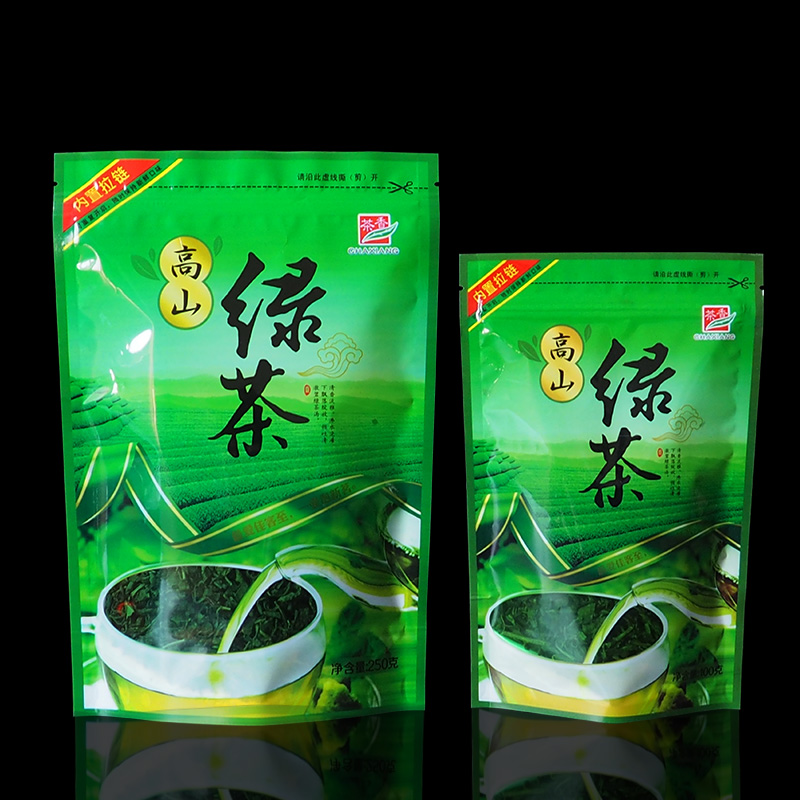 明前绿茶叶包装袋通用半斤高山绿茶自封袋子站立透明密封袋定制 - 图2