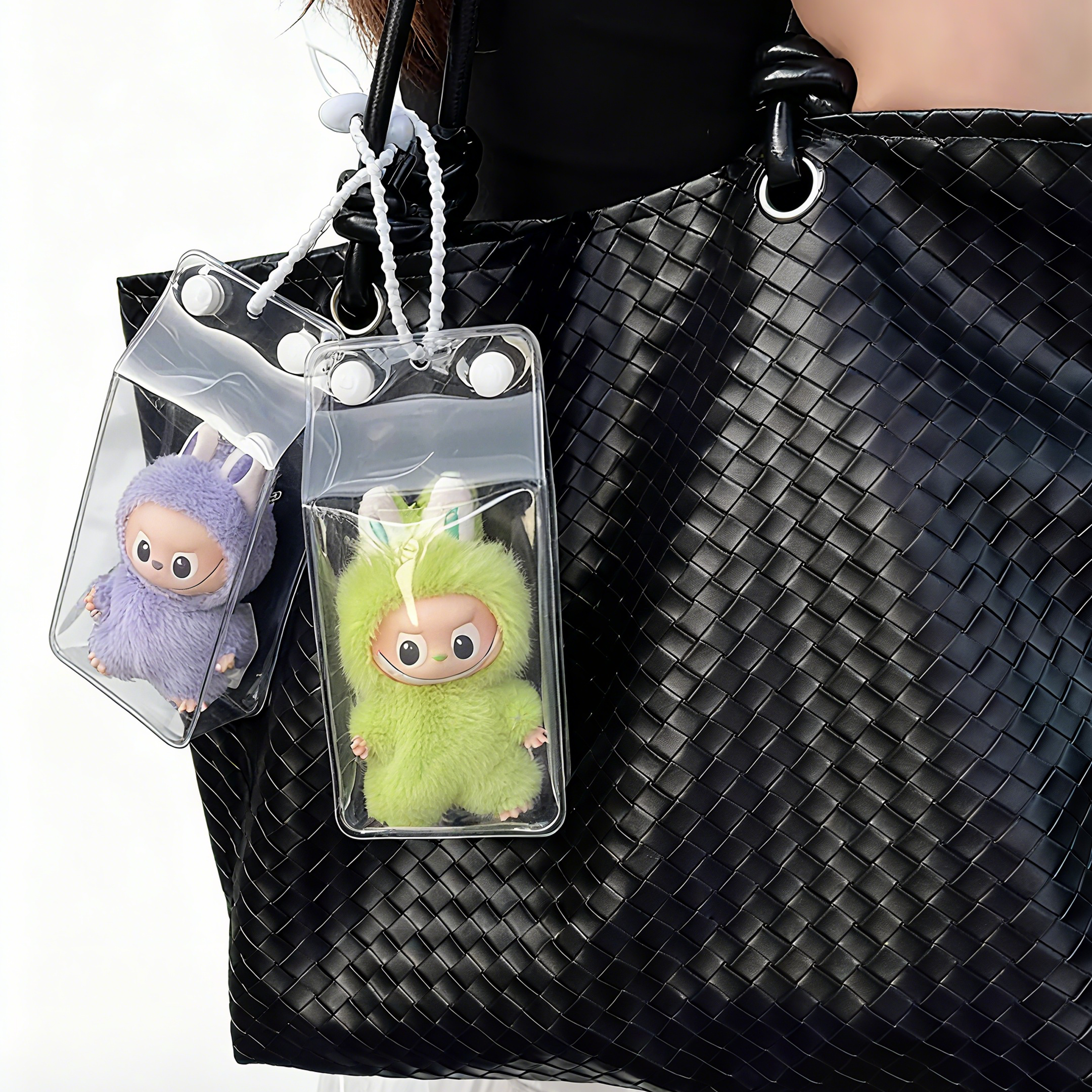 labubu4.0心底密码娃包牛奶盒4代mini拉布布遛娃包迷你版可爱展示 - 图1