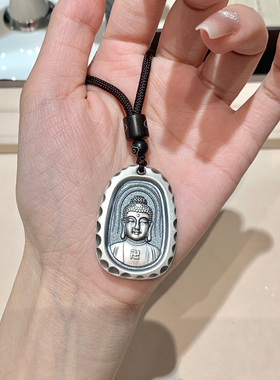 梦祥银999纯银如来吊坠项链挂件