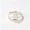 Mengxiang Silver Ancient Flower Open Ring Light Luxury