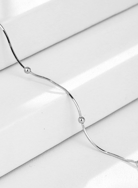 梦祥银S925圆球蛇骨链百搭锁骨链