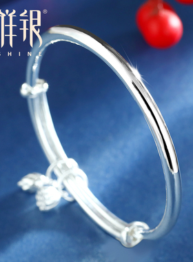 梦祥银简约女士足银镯子