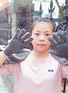 毛线手套围巾女秋冬时尚韩版百搭甜美可爱保暖针织帽围巾手套套装