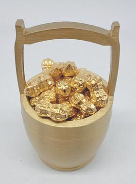 沙金小花生实心摆件一克黄铜合金招财进宝桌面鱼缸家居装饰用品