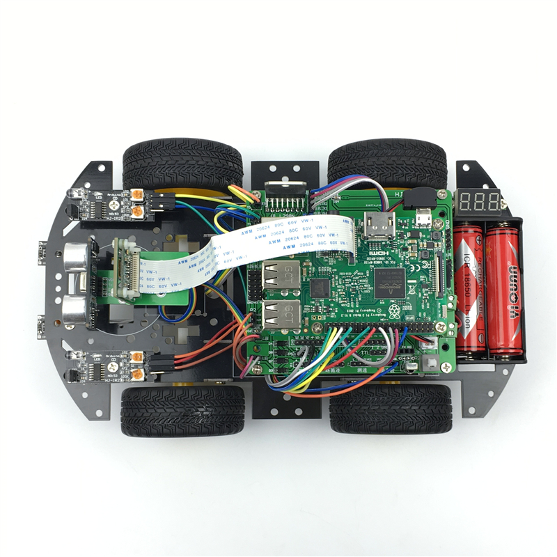 wifi智能小车 树莓派3代B+循迹避障智能小车Raspberry pi3 机器人 - 图1
