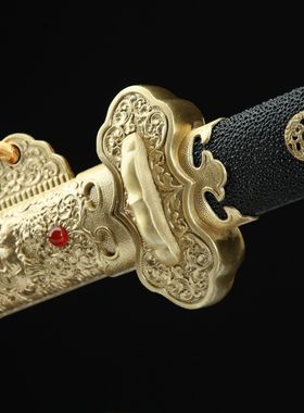 龙泉市刀剑亮铜捶打纹一体唐横刀