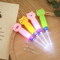 Luminous ear spoons ear spoons earpick with lamp adult children buckle ear spoons eared spoonful electronic ear spoons visible