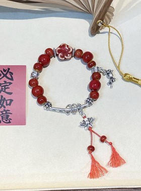 新中式设计感陶瓷手串单圈手链